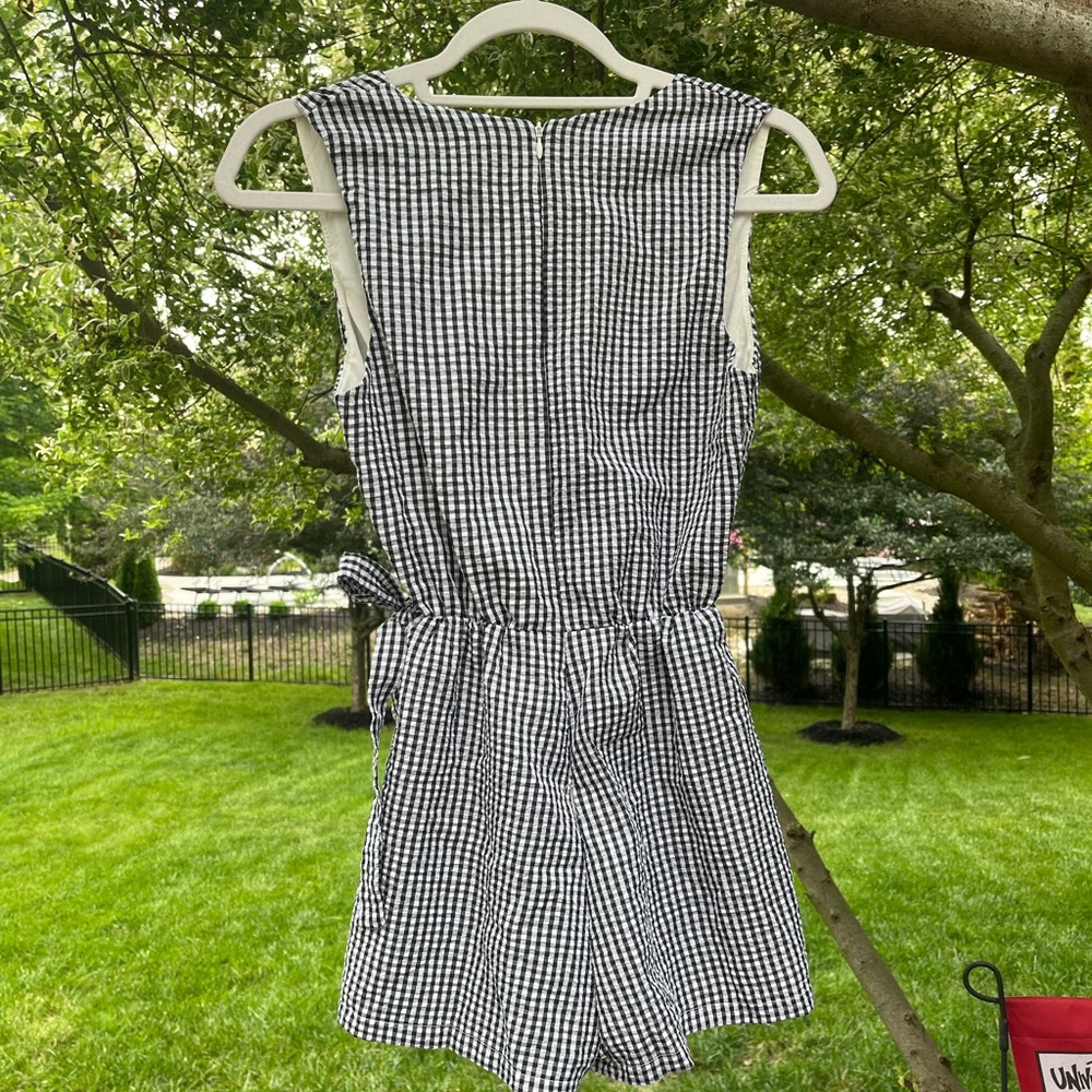 Aqua Gingham romper
